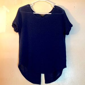 💙 ANA navy blue,.short sleeve knit top. Size M.